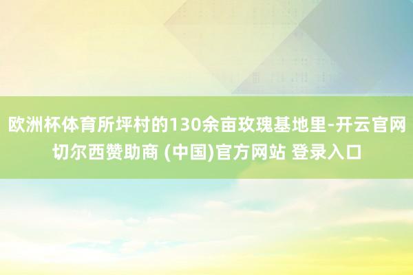 欧洲杯体育所坪村的130余亩玫瑰基地里-开云官网切尔西赞助商 (中国)官方网站 登录入口